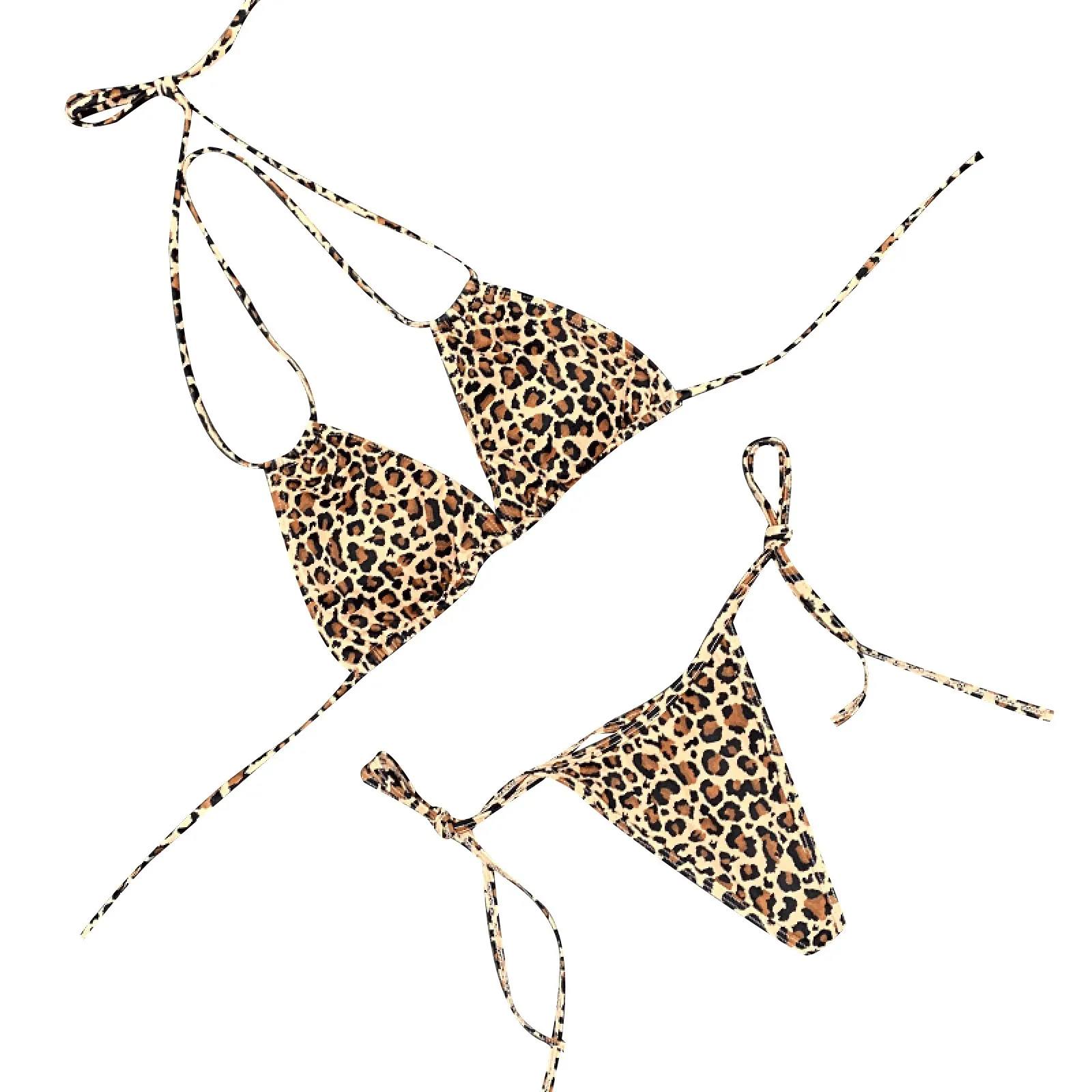 Женский леопардовый микро купальник сексуальный комплект бикини 2021 пуш ап с