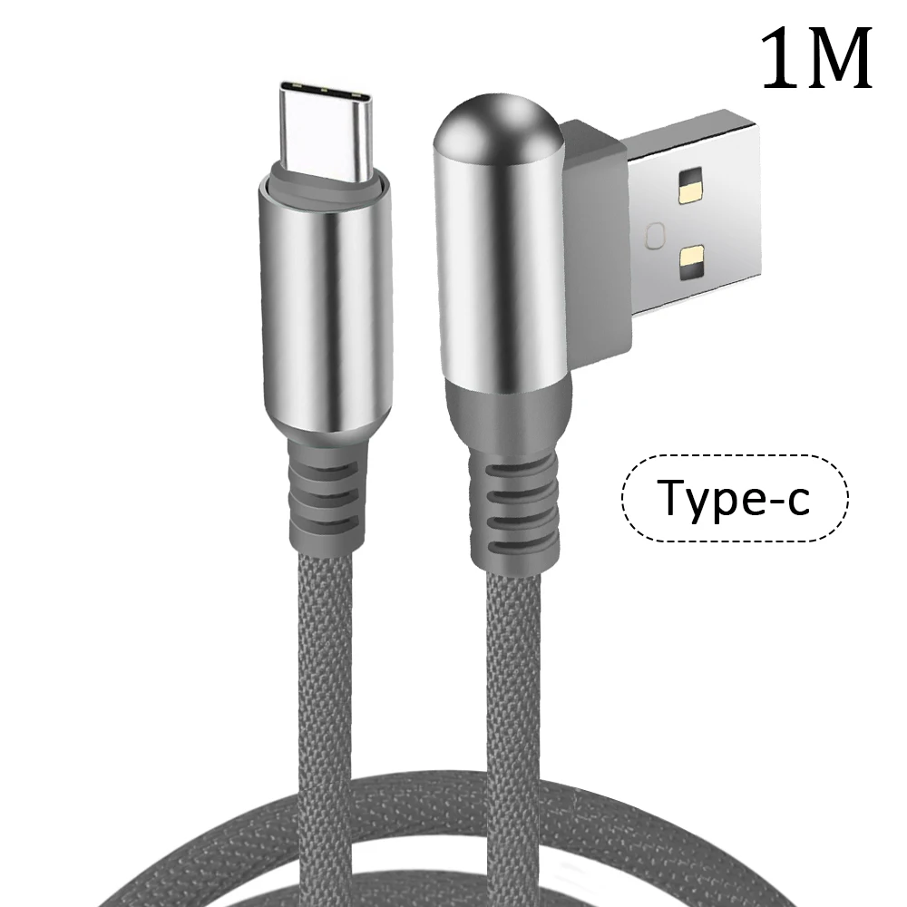 TypeC-Grey Type C USBC кабель для быстрой зарядки type-C Micro USB C для iOS локтевой кабель для зарядки мобильного телефона высокоскоростной передачи данных - Color: TypeC-Grey