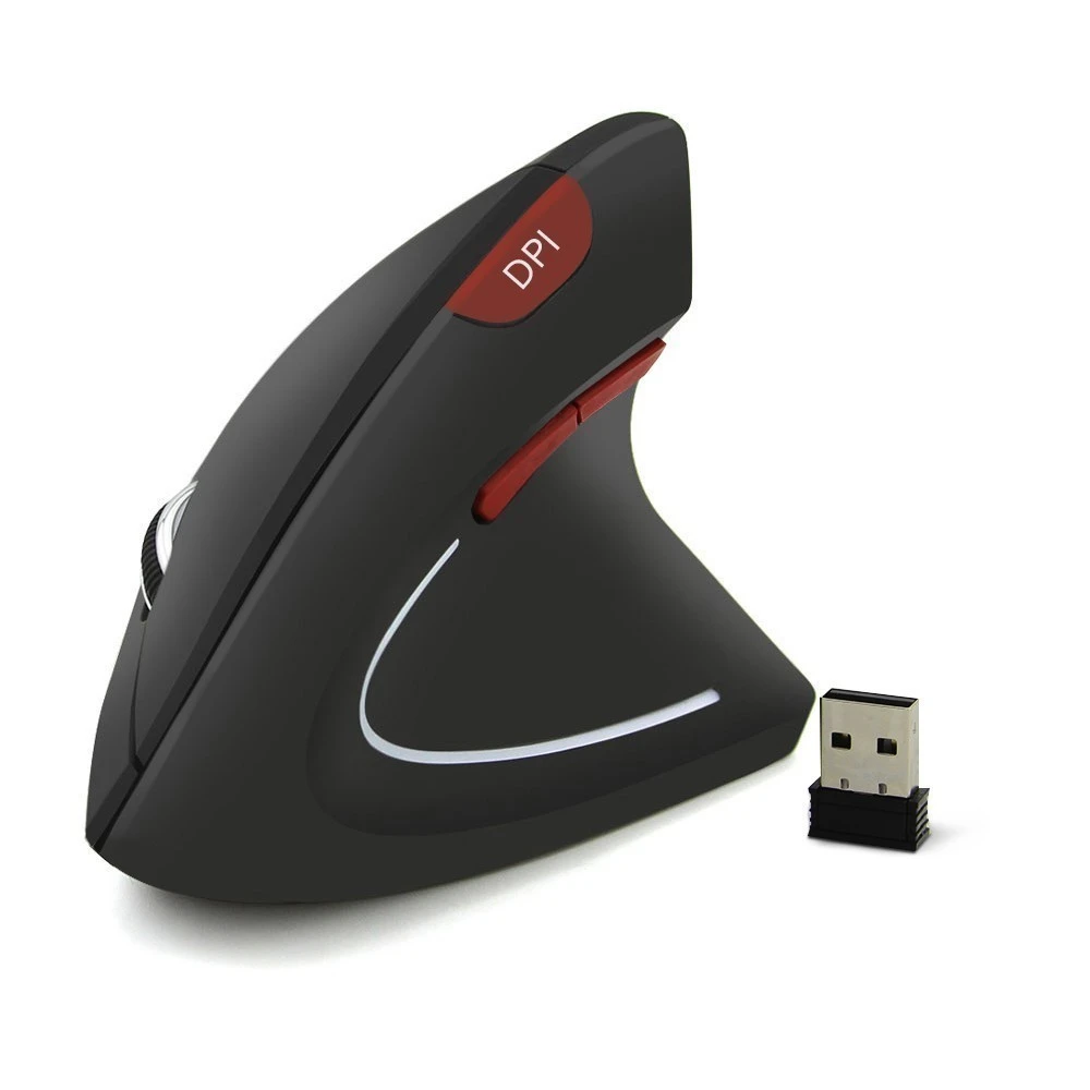 CHYI беспроводной вертикальный эргономичный компьютерная мышь 2,4 ГГц Usb оптическая PC Mause 1600 dpi 6 кнопочный светодиодный игровой мыши для настольного ноутбука - Цвет: only mouse