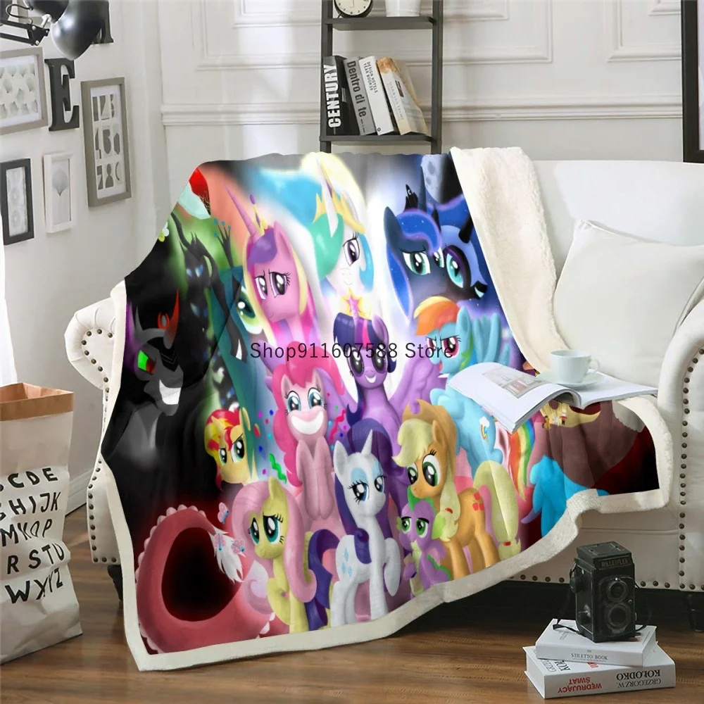 

Cartoon Pony Unicorn Blanket Hooded Blanket Full Size Cute Printed Wearable Blanket Adults/Child Fleece Blanket