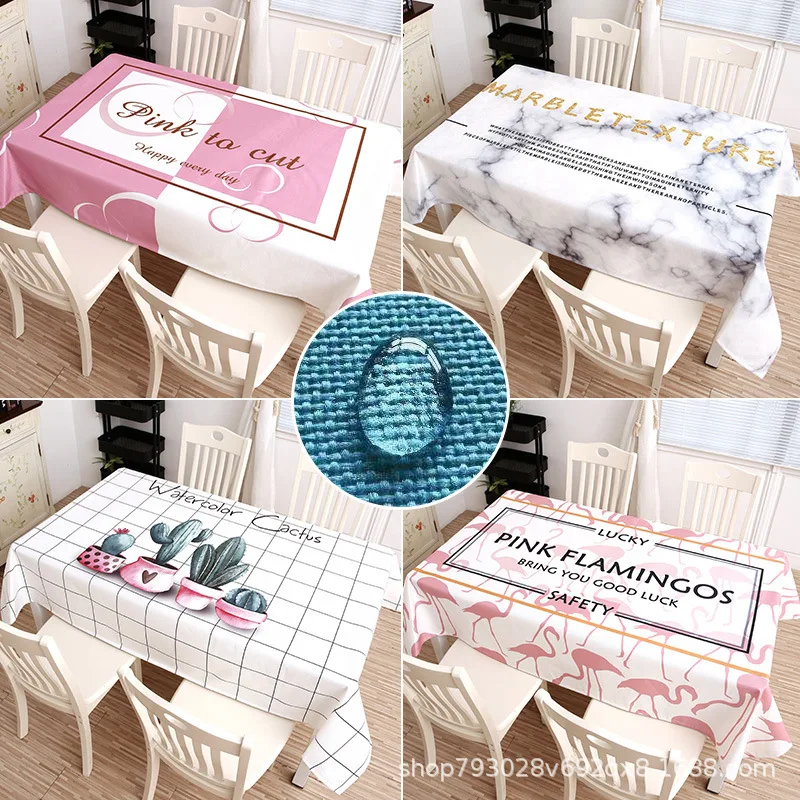 

Водонепроницаемая скатерть из полиэстера с принтом в виде букв