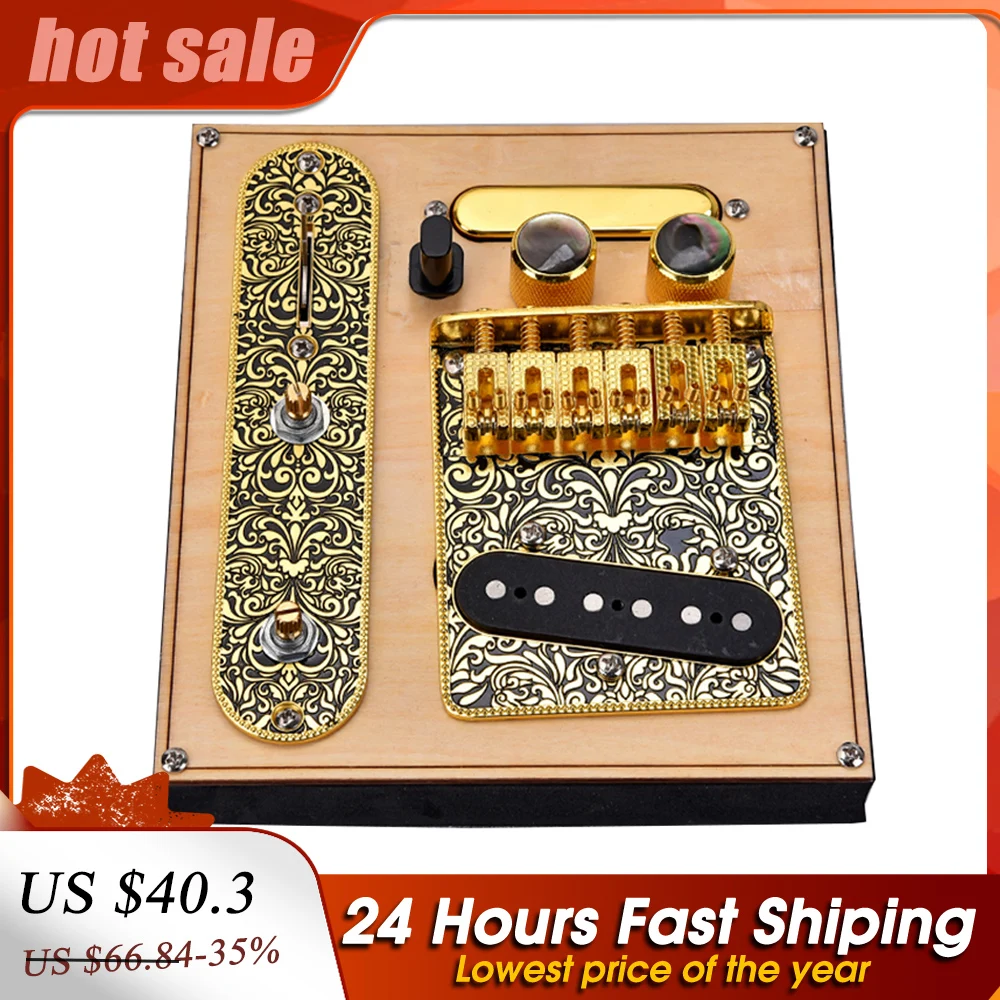 

NEW-6 Strings Saddle Bridge Plate 3 Way Switch Control Plate Neck Pickup Set For Fender TL Telecaster Electric Guitars Replace