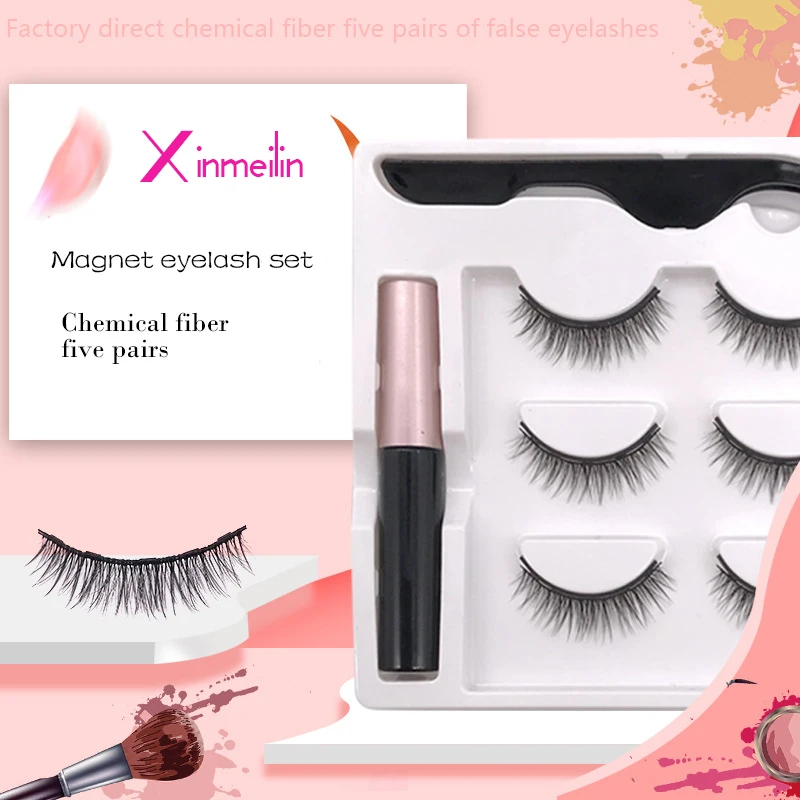 3 пары 5 магнитов для ресниц Магнитная жидкая подводка глаз Магнитный ложный