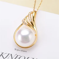 elegant waterdrop pearl pendant holder s925 sterling silver pearl pendant findings lady diy pendant accessory no pearl no chain