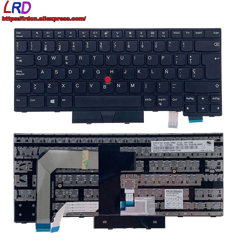 Новая клавиатура с испанской раскладкой ES SP для ноутбука Lenovo Thinkpad T470 A475 T480 A485 |