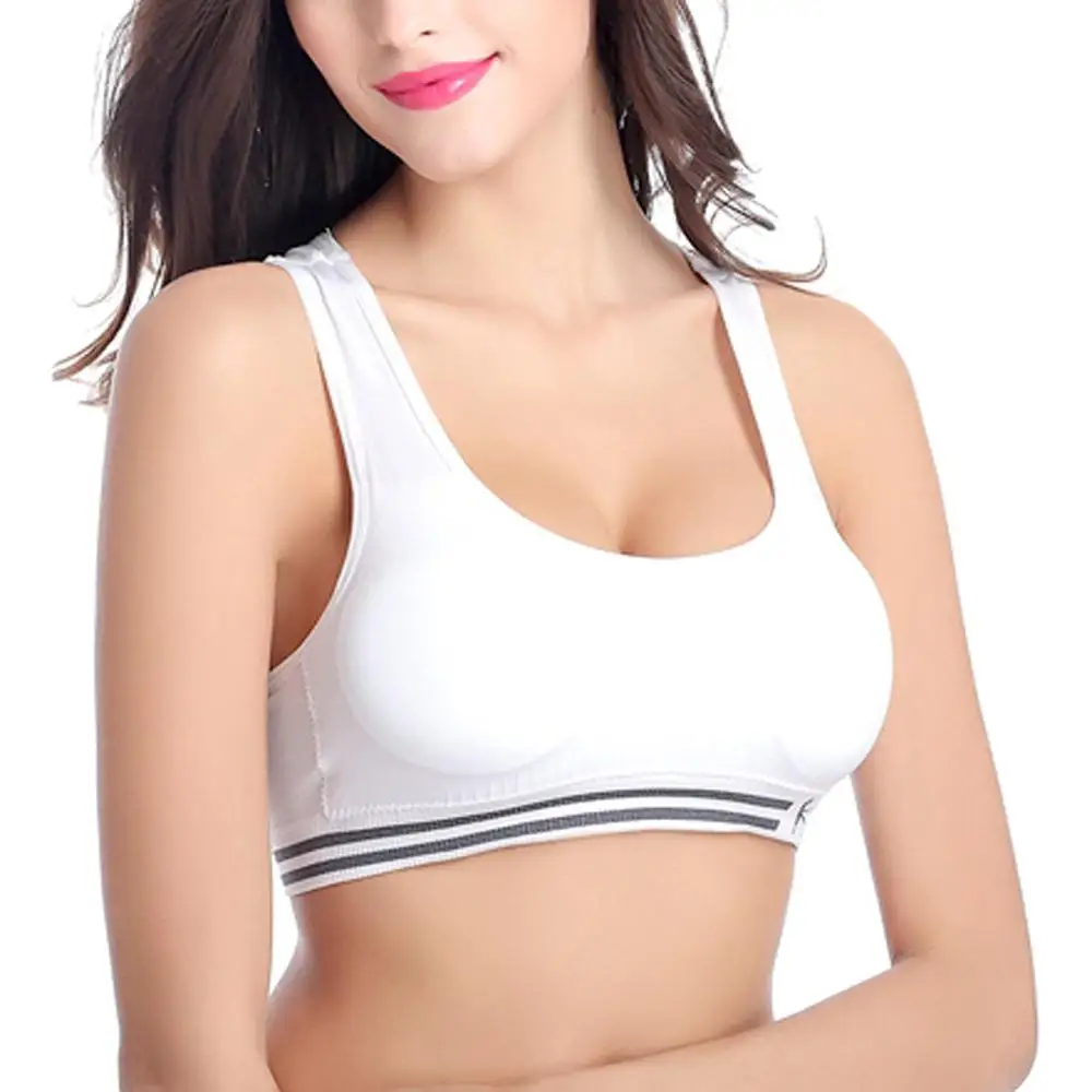 Женский спортивный бюстгальтер для бега модный однотонный женский без стального