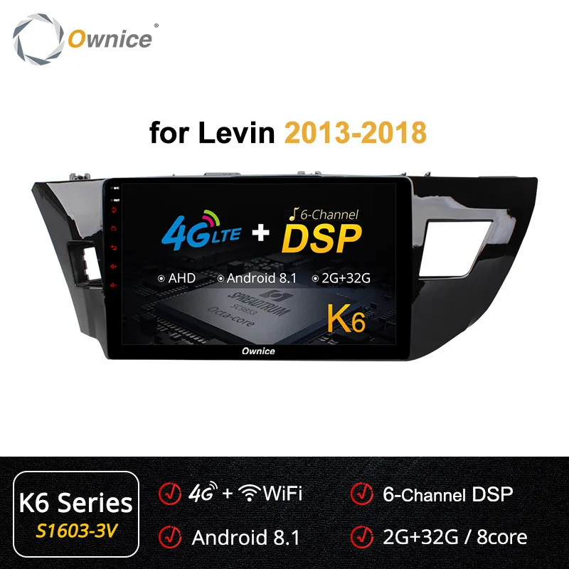 Ownice K3 K5 K6 2 Din Восьмиядерный Android 9,0 автомобильный Радио DVD gps для Toyota COROLLA 2 Гб ram 32 ГБ rom 360 Pano ram a 4G DSP - Цвет: S1603-3 K6