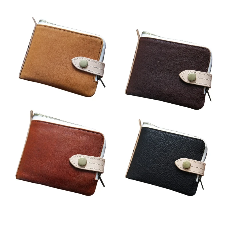 

Men's Leather Vintage Short Wallet Credit Card Holder Bifold Business Purse X7XC