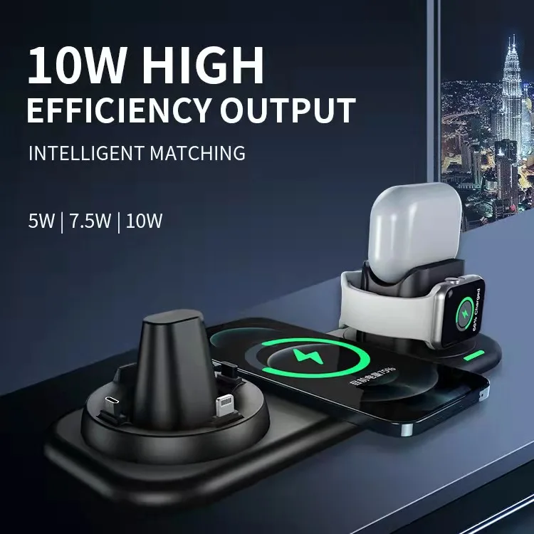 9 in 1 fast wireless charger 10w for iphone 12 11 pro chargers qi fast wireless charging for samsung xiaomi huawei apple watch free global shipping