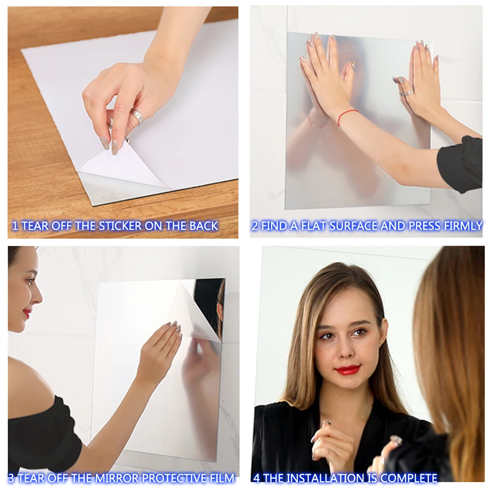 1 шт. мягкий зеркальный Стикеры зеркальная поверхность зеркала практики под