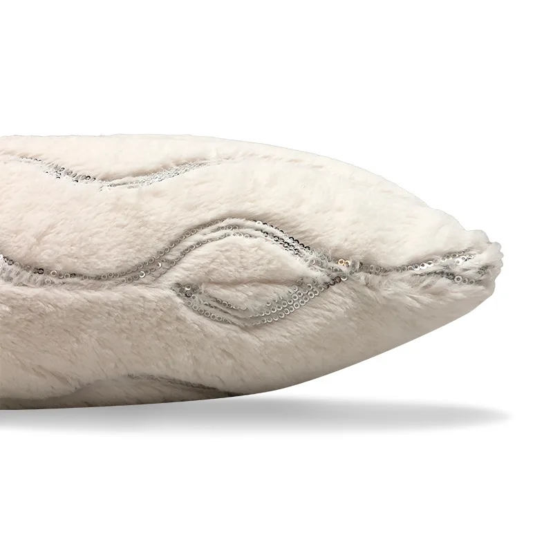 Наволочка для подушки Наволочки с блестками и волнистой вышивкой плюшевые