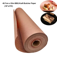 bbq kraft butcher paper for smoking meat 45 7cmx53m food grade waterproof high temperature resistant grilling baking paper 1 6kg