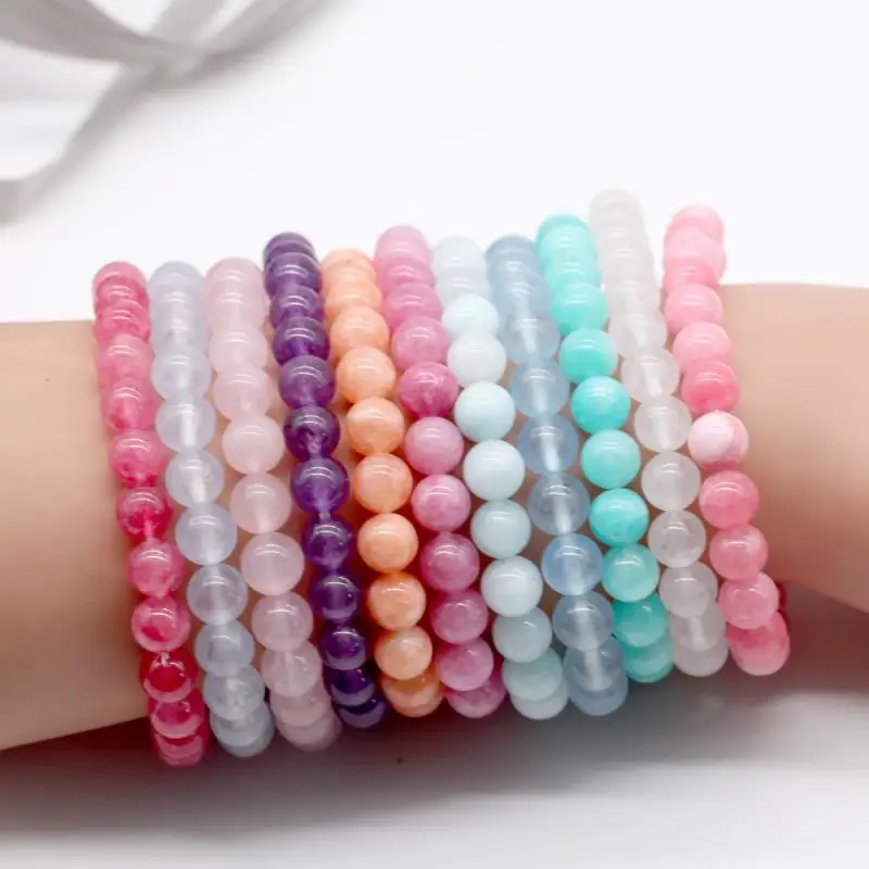 10 шт. совы очаровательный натуральный камень Strand браслеты регулируемые