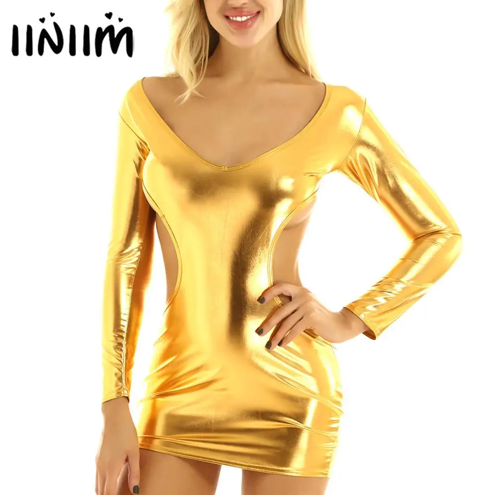 Iiniim/Женская юбка для взрослых коктейльных вечеринок пикантное платье Клубная