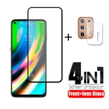 4-in-1 For Motoroal Moto G9 Plus Glass For Moto G9 Plus Tempered Glass Full Glue HD Screen Protector For Moto G9 Plus Lens Glass