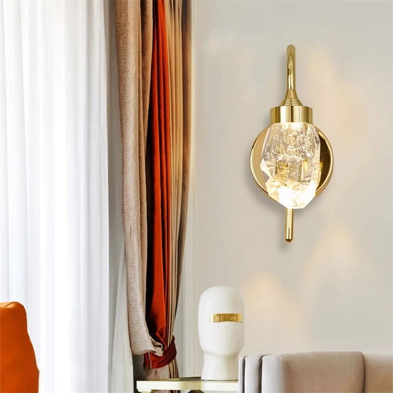 Современная хрустальная настенная лампа Hongcui светодиодное комнатное бра