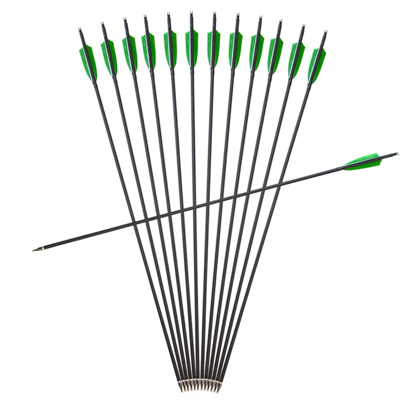 

15pcs 31.5Inch Archery Mixed Carbon Arrow Spine 500 ID 6.2mm with Replaceable Arrowhead for Outdoor Shooting Hunting Accessories