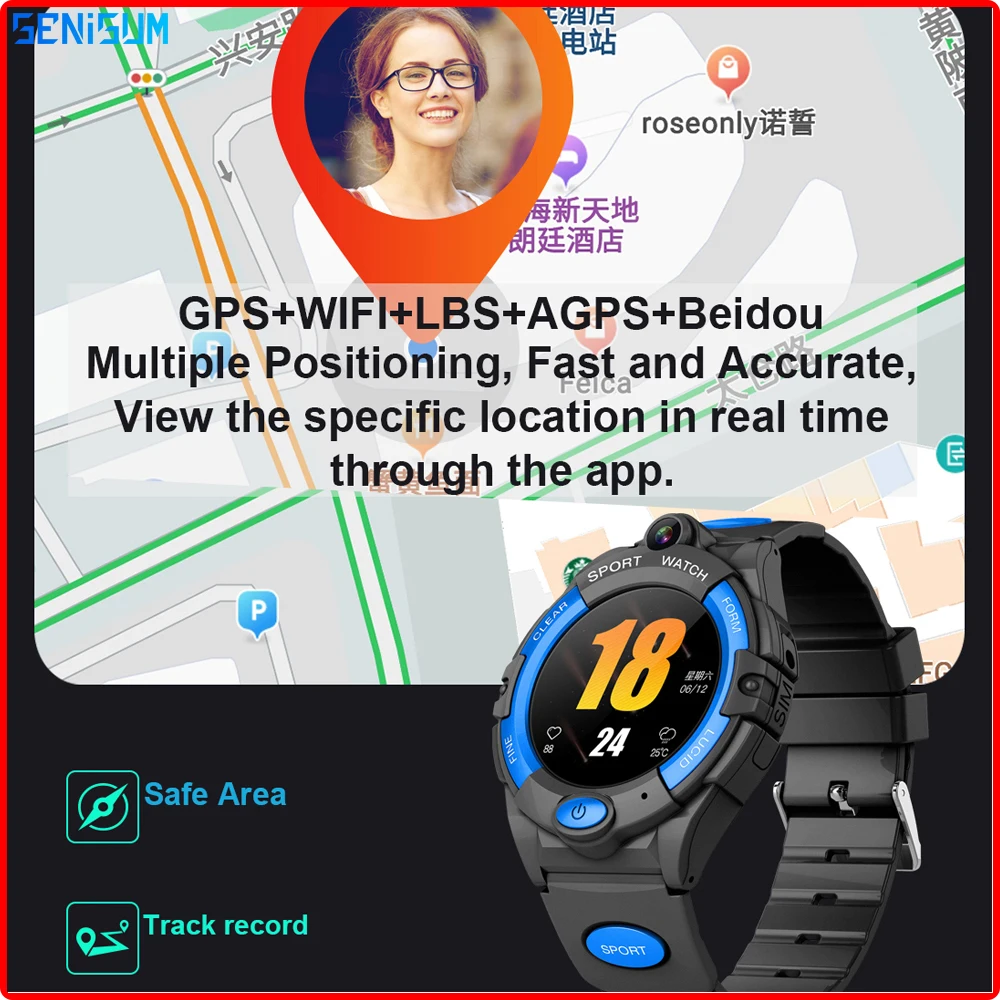 

Смарт-часы с функцией видеозвонков, 4G, GPS, Wi-Fi