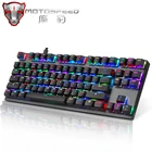 Английскийрусский Motospeed K82 RGB игровая механическая клавиатура синийкрасный переключатель светодиодный Подсветка USB Проводная эргономичная клавиатура Laser