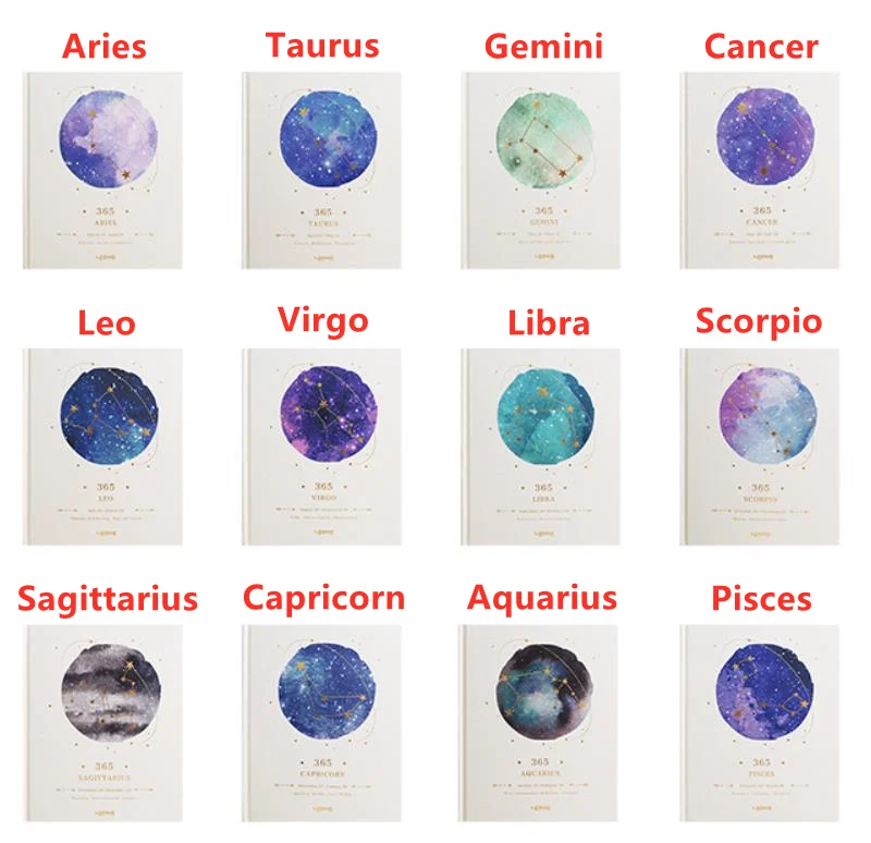 Жесткий ежемесячный планировщик с созвездиями 365 ежедневник большого размера