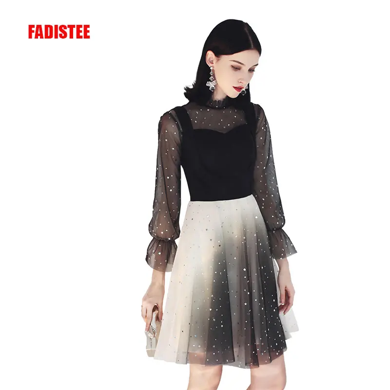 Новое поступление, элегантный для выпускного вечера, платья Vestido de Festa, вечернее короткое платье, халат de mariee, халат с длинными рукавами, осенний стиль
