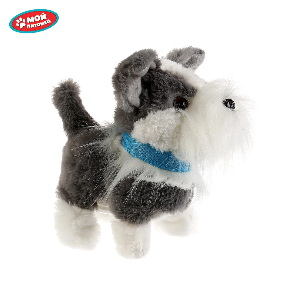 Мягкая игрушка Мой питомец Грей 16см с косточкой на батарейках 7 функций