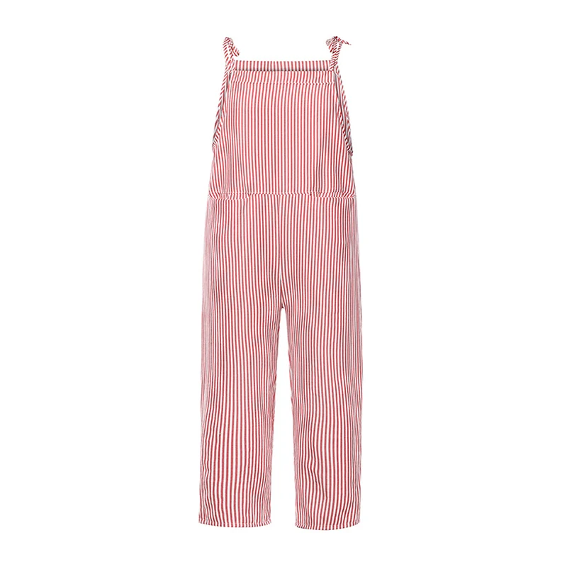 Fashion Women Jumpsuits Lady Striped With Straps Casual Loose Trousers Jumpsuit Femme | Женская одежда