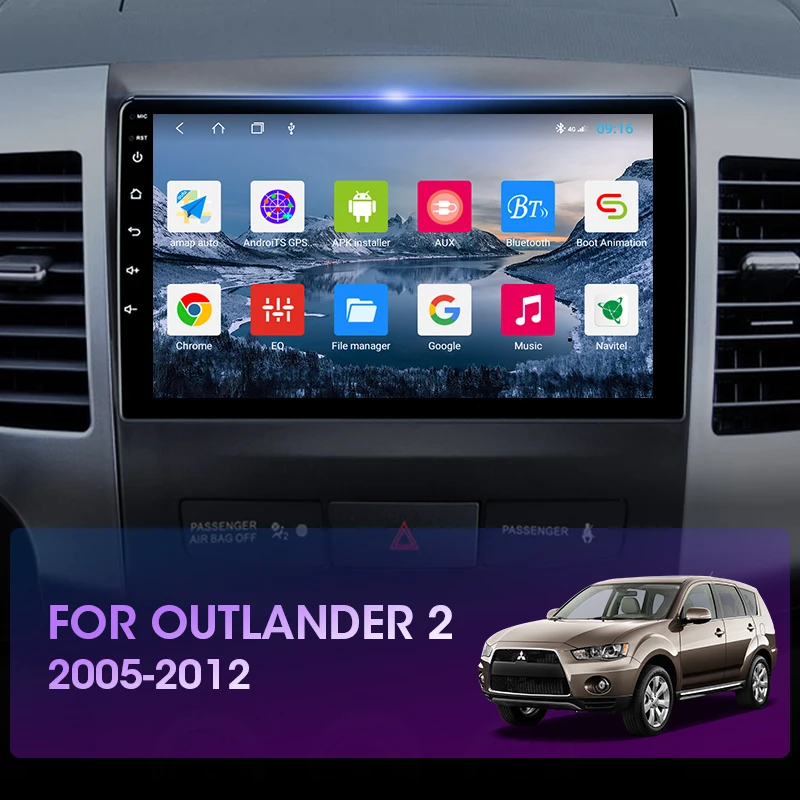 Автомобильный радиоприемник JMCQ T9 Android для Mitsubishi Outlander Xl 2 2005-2012 мультимедийный