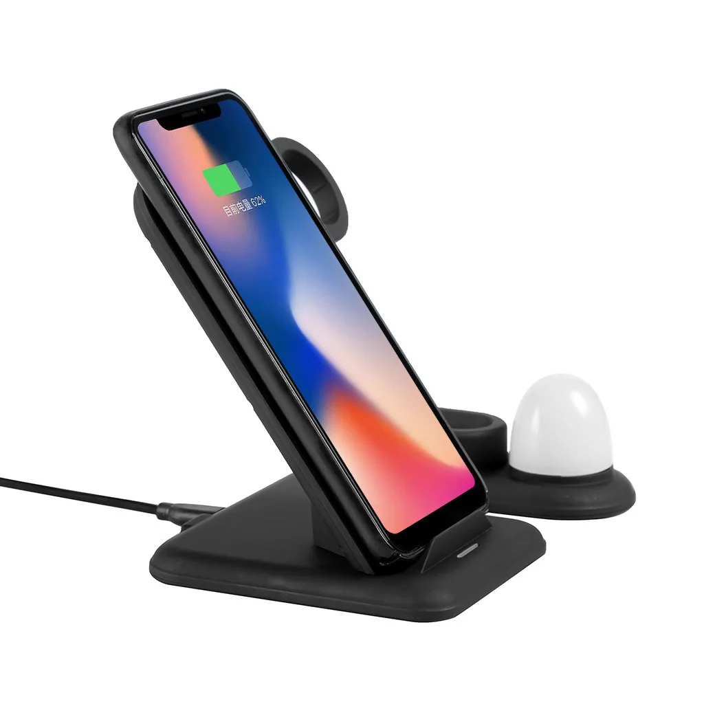 Быстрое беспроводное зарядное устройство QI 4 в 1 USB Беспроводная зарядная станция