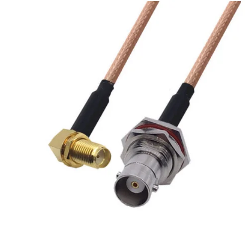 

SMA Female Right Angle to BNC Female Jack Bulkhead Connector Pigtail Jumper RG316 Cable 50 ohm