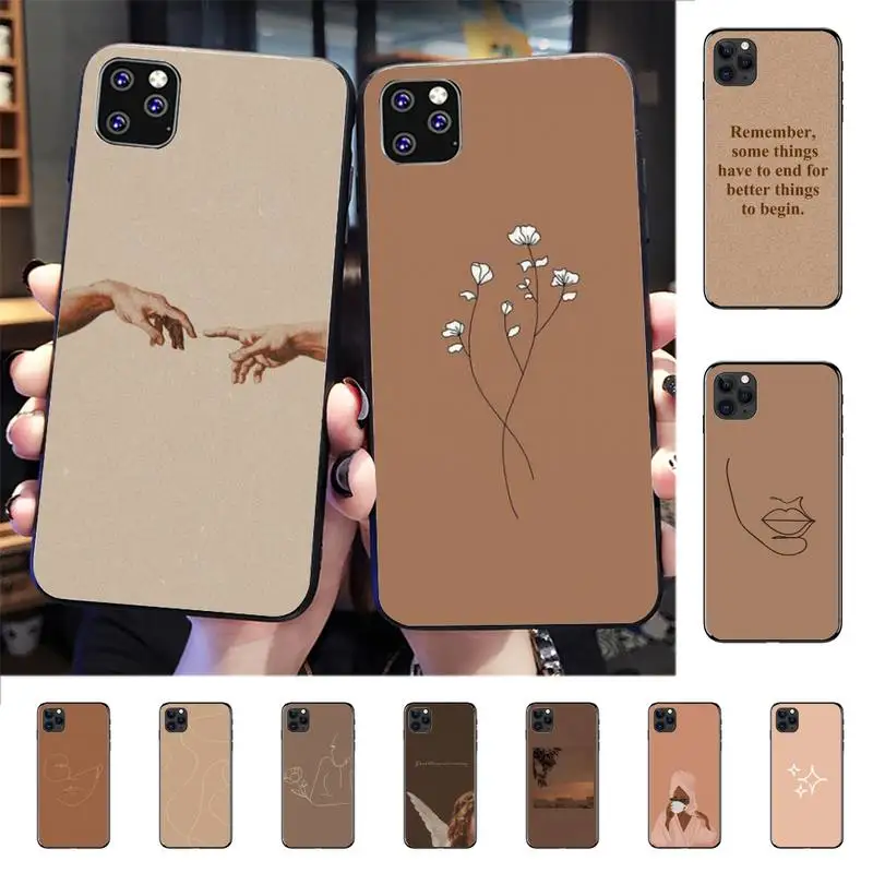 

Brown Design images Phone Case for iphone 13 8 7 6 6S Plus X 5S SE 2020 XR 11 12 mini pro XS MAX