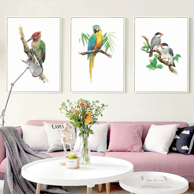 

Modern Decorative Watercolor Bird Parrot Canvas Painting Posters And Prints Living Room Wall Art Pictures Home Decor