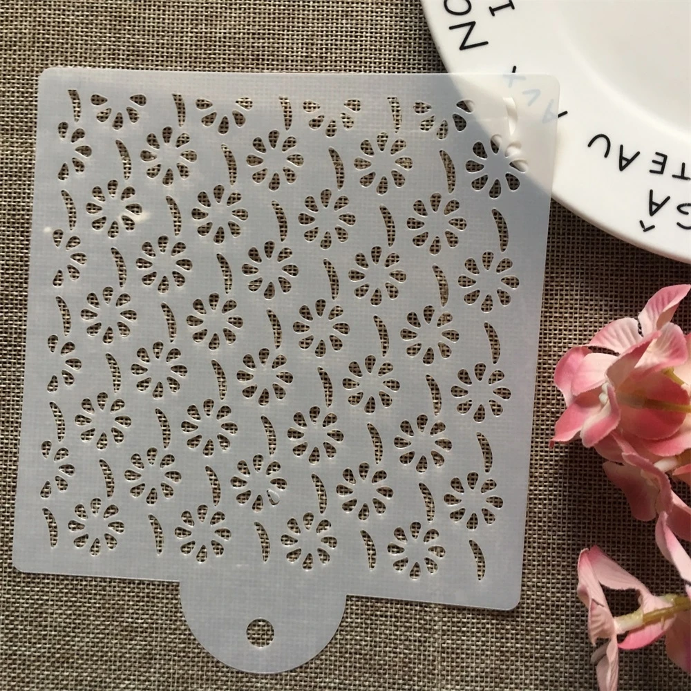 8 шт./компл. 15 см Цветочные листья DIY многослойный трафарет настенная живопись