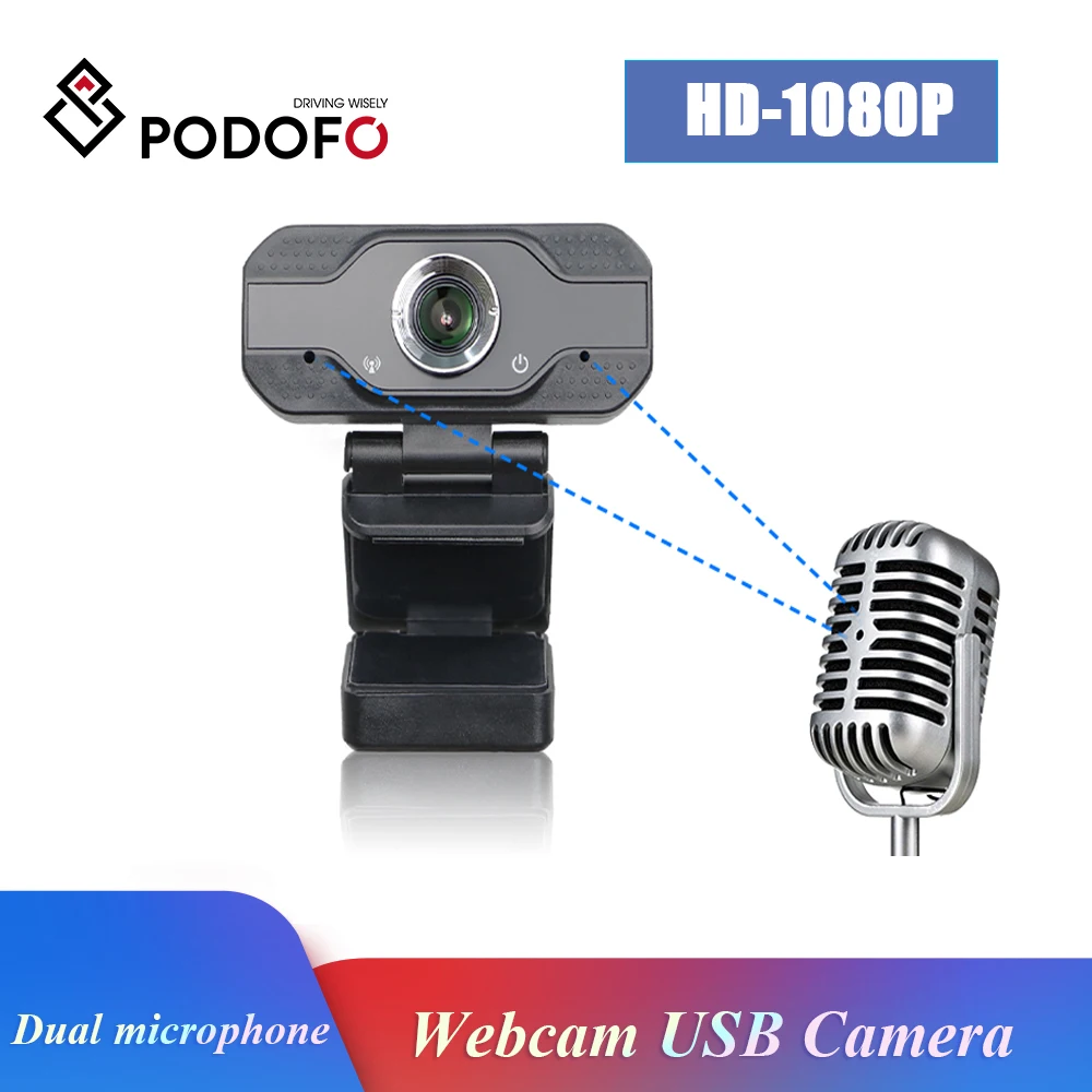 Веб-камера HD со встроенными двумя микрофонами 1080P USB Pro потоковая камера для
