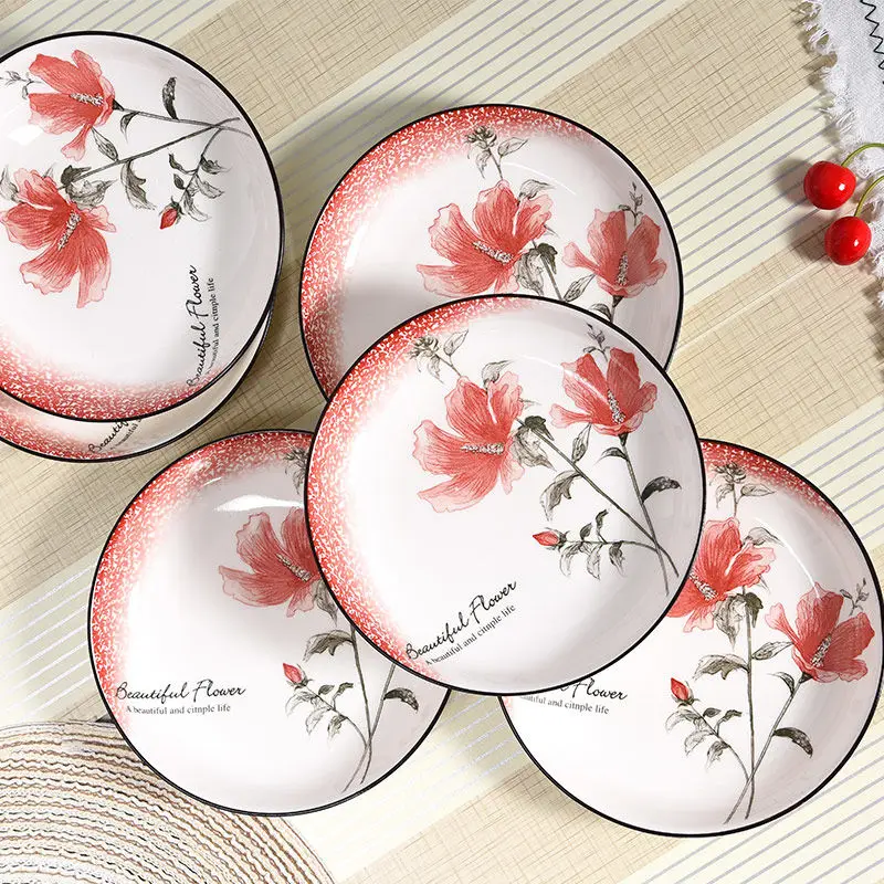 

2-piece Plate Dish Home Dish Japanese Plate Deep Dish Set Combination Ceramic Dish Dish Plate Dishes and Plates Sets Ceramic