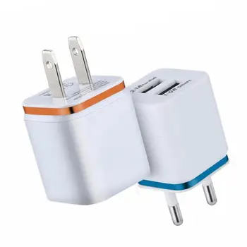 Универсальное зарядное устройство с двумя USB-портами, 2,1 А, быстрая зарядка, вилка стандарта ЕС/США, портативный настенный мобильный телефон, зарядное устройство для IPhone, Huawei