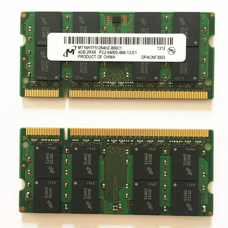 Оперативная память для ноутбука Micron DDR2 4 Гб RAM 800 МГц 2Rx8 PC2 6400S 666 ГБ ddr2