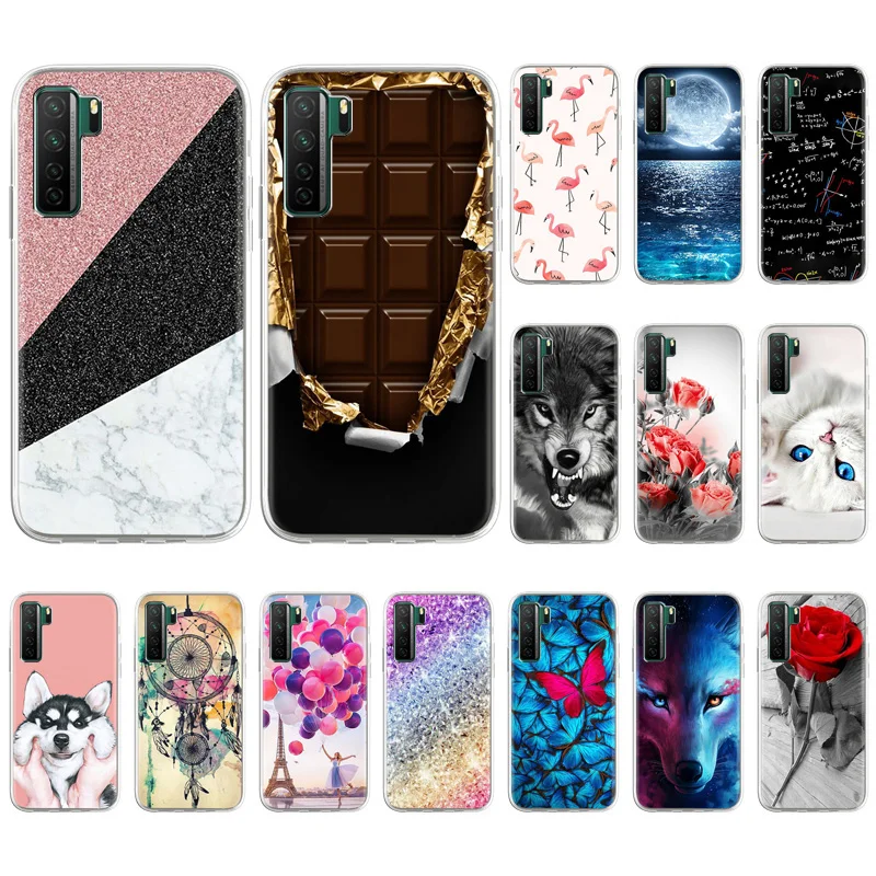 Чехол для Huawei Nova 5T силиконовый чехол 3E 4E 5i 6 SE 7i 2S 3 4 с рисунком чехлы милым