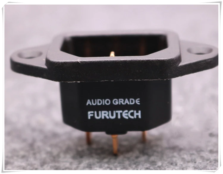 4pcs T1 DIY HIFI Brass copper plating Rhodium IEC inlet Power 3-pin plug socket AC 250V 10A