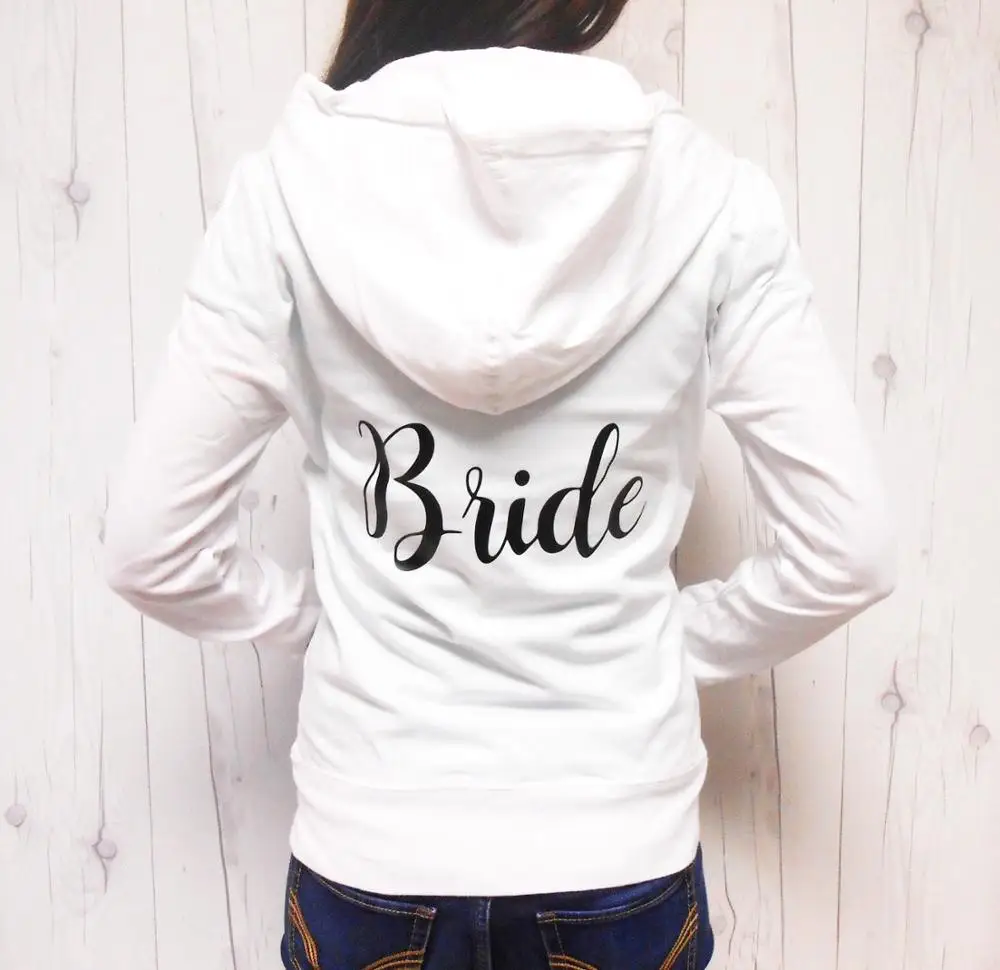 

Bride bridesmaid hoodies women fashion pure cotton casual funny slogan wedding young hipster bachelorette party pullovers tops