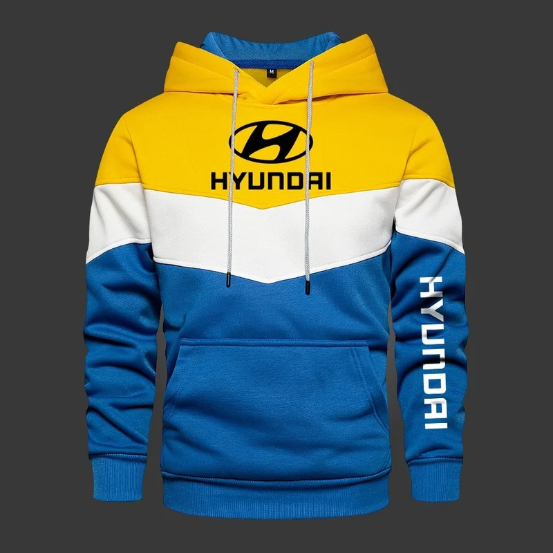 

2021 New Men's Hooded Hyunda Fashion Long Sleeve Outwear Autumn Spring Casual Hoodies Fleece Warm Sportswear Thicken Sweatshirts
