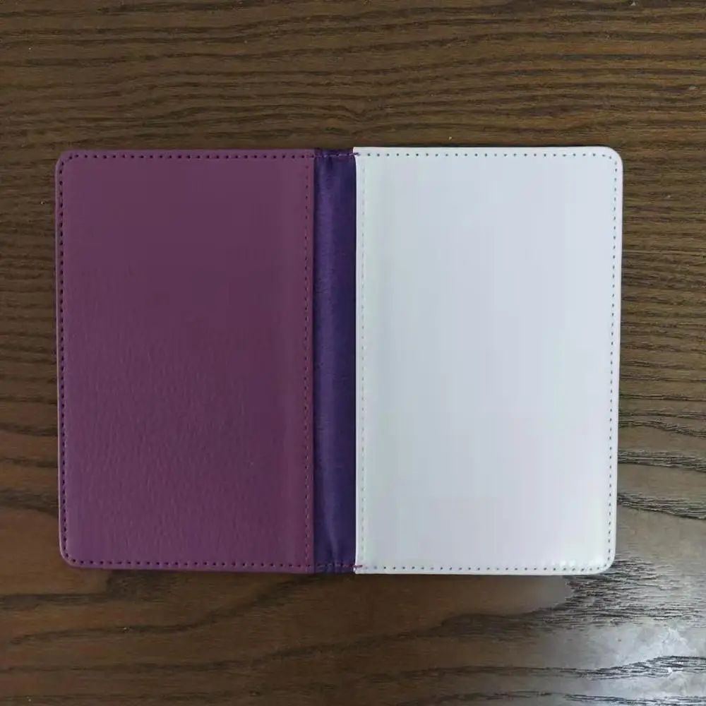 Purple 6 шт./лот, пустая сублимационная Обложка для паспорта, горячая печать, кожаный чехол для паспорта, пустые расходные материалы, сделай сам - Цвет: Purple