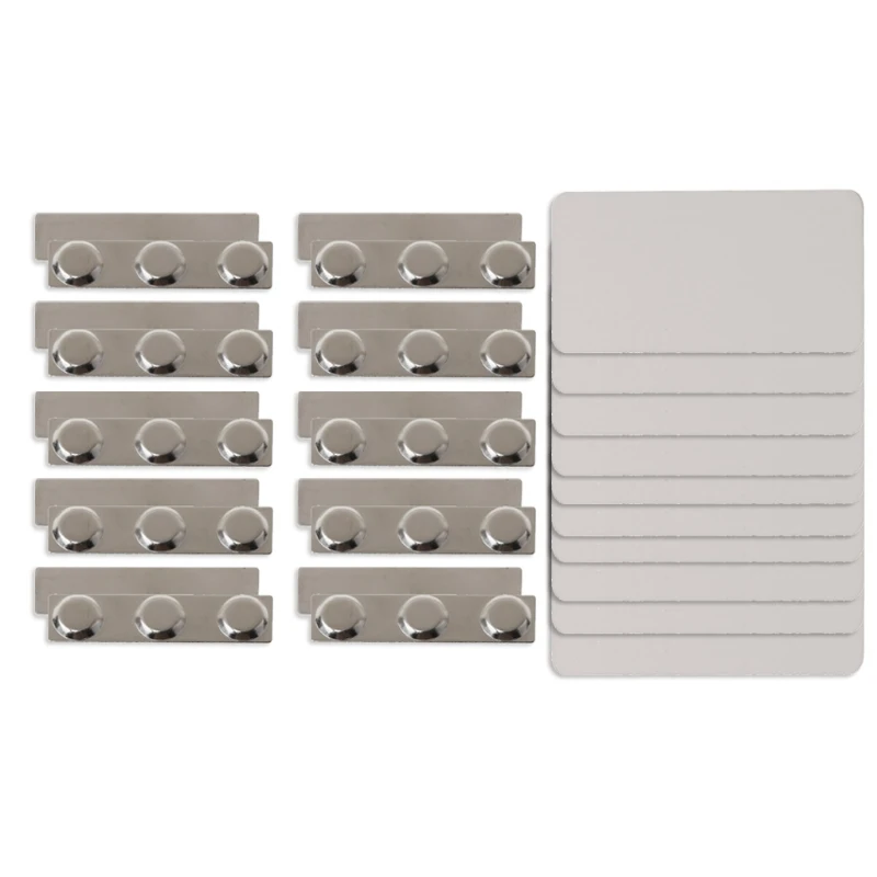 

10Pcs Sublimation Blanks Magnetic Name Badge Holder Identification Reuseable Magnetic Id Card Holder for Heat Transfer