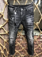 original designer dsquared2 denim jeans holes trousers pants biker jeans homme ripped jeans coolguy d2 jeans dsq2 men clothes