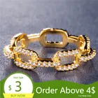 Женское кольцо с цирконом Visisap, прямоугольная цепочка с геометрическим фианитом, роскошное золотистое кольцо, элегантные ювелирные украшения, оптовая продажа, B1007