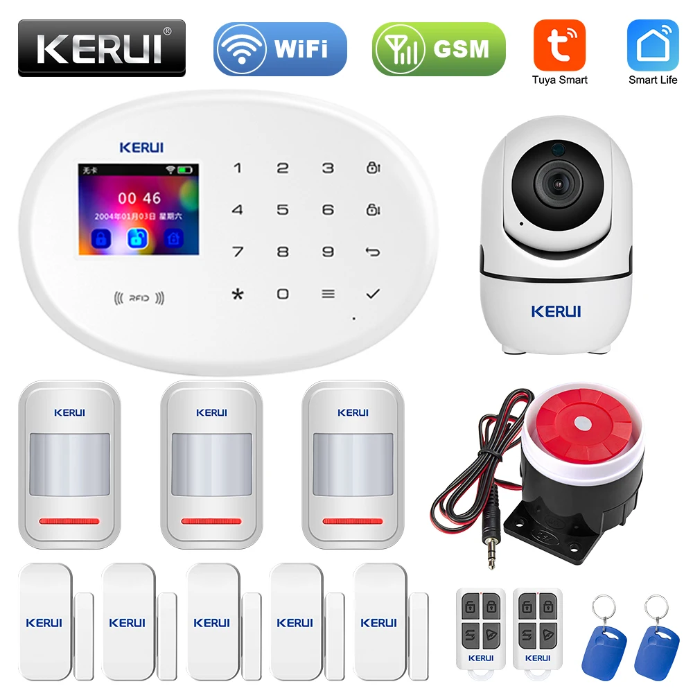 Система сигнализации KERUI W20 с поддержкой Wi-Fi и GSM 2 4 дюйма | Безопасность защита