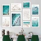 Пляжные морские волны синий океан Пирс настенная живопись холст скандинавские постеры и принты морской пейзаж настенные картинки для декора гостиной