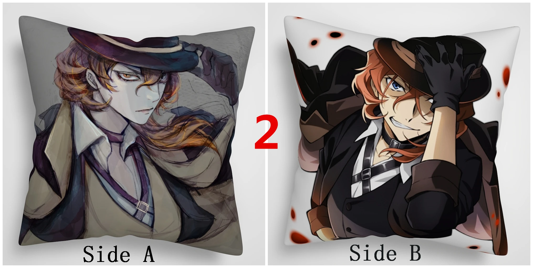Suef аниме бангоу страй собаки Dazai Chuuya Atsushi аниме двухсторонняя диванная подушка крышка - Цвет: 2