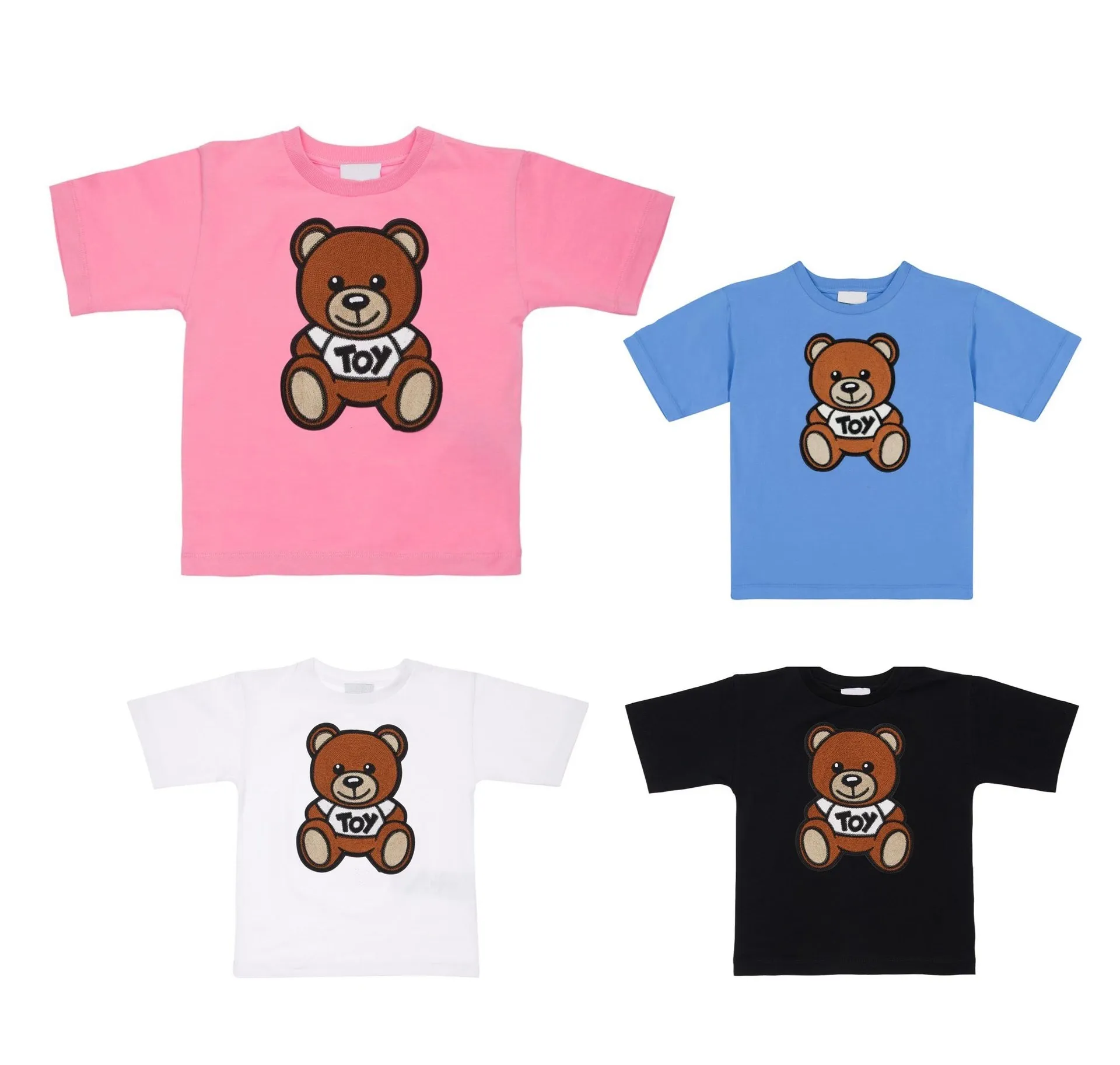 

Embroidered Bear Children's Short-sleeved T-shirt Summer 2021 Boys Loose T-shirt Brand Children's Clothing Girls Summer Clothing