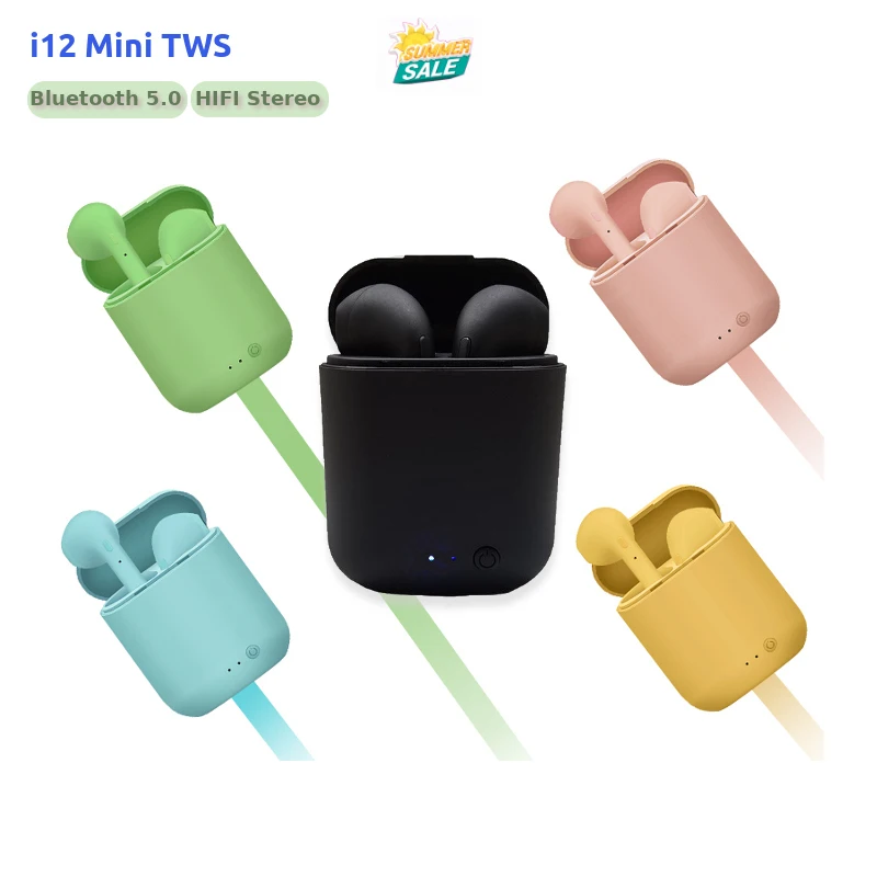 Оригинальные мини беспроводные наушники i12 TWS Pro Hifi гарнитура спортивные с HD